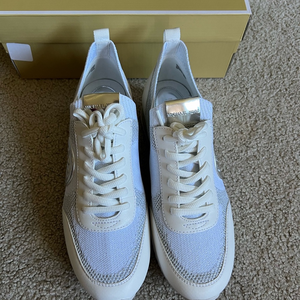 Michael Kors White and Cream Sneakers